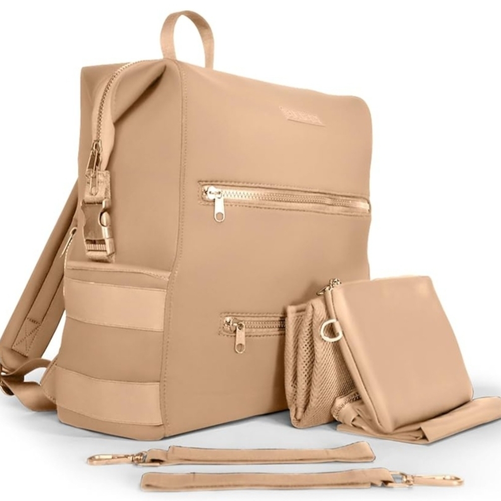 khaki, unicex diaper bag.